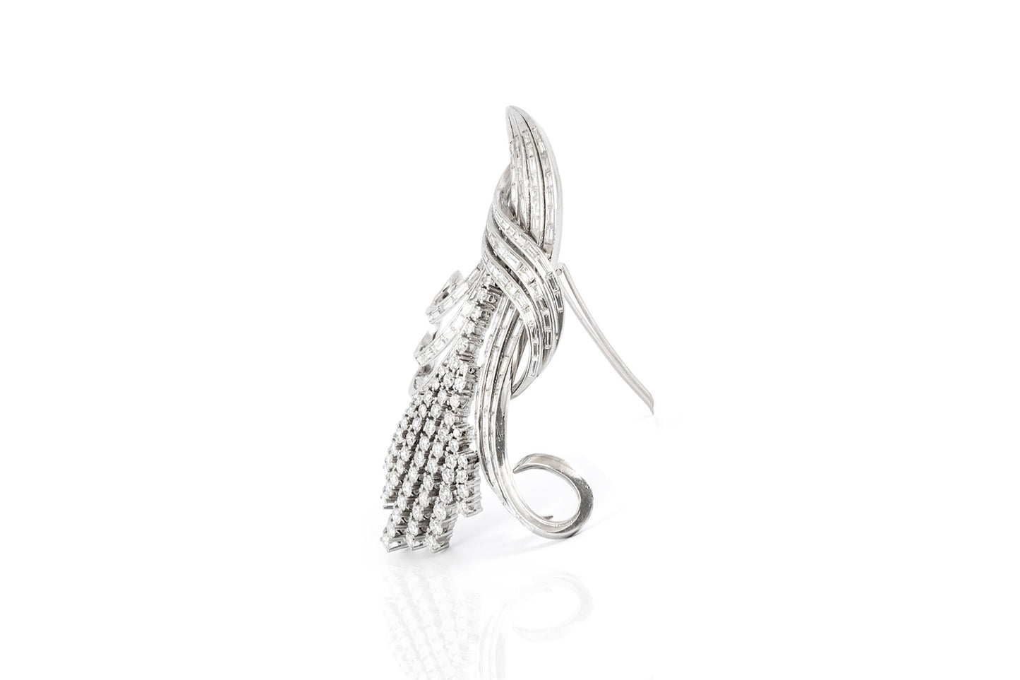 Vintage 1950s 20.00 Carat Diamond Brooch