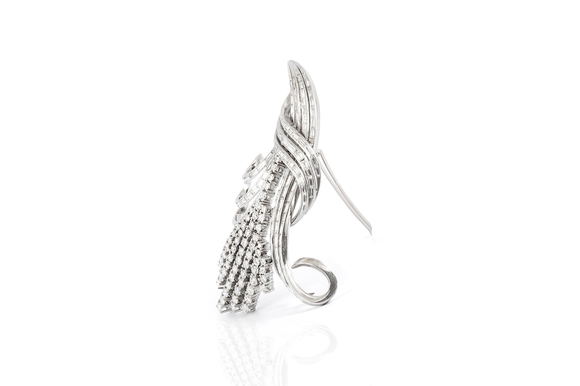 Vintage 1950s 20.00 Carat Diamond Brooch