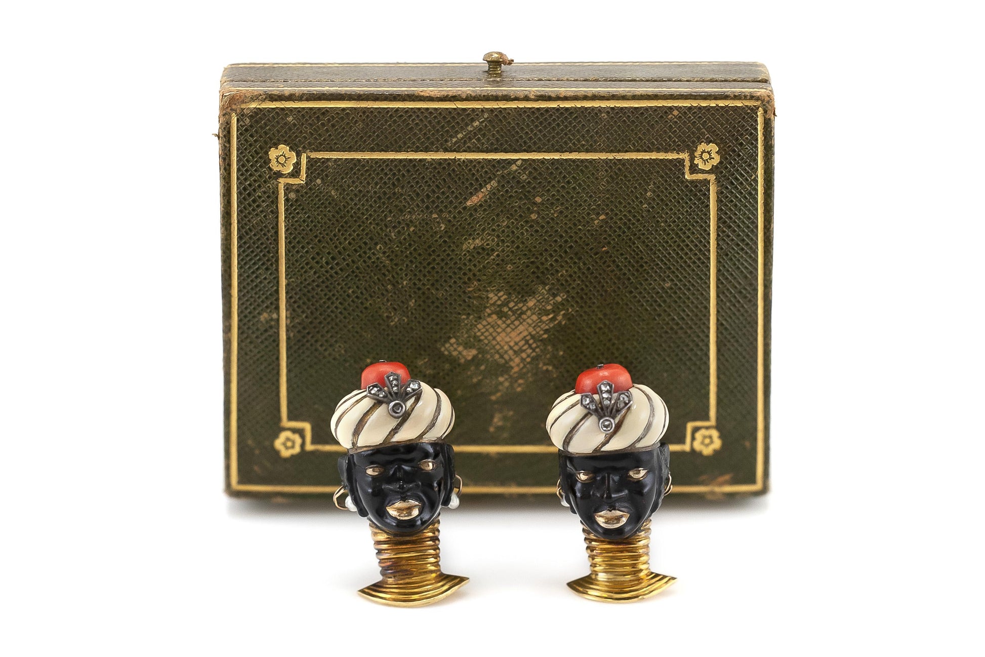 Antique Art Deco 1920s Cartier Blackamoor Pin Set