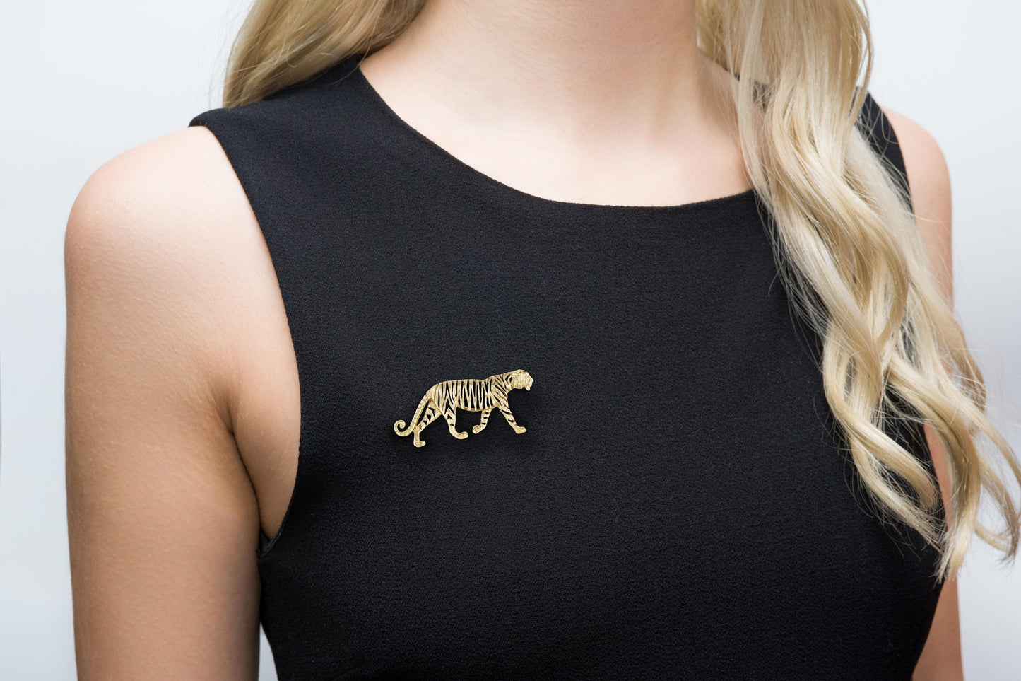 Vintage 1960s Gold Tiger Brooch