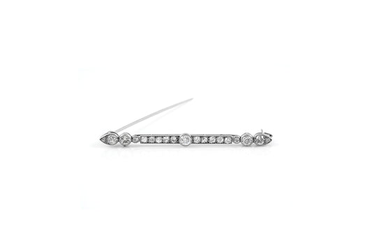 Antique Art Deco 1930s 2.20 Carat Cartier Platinum Diamond Pin
