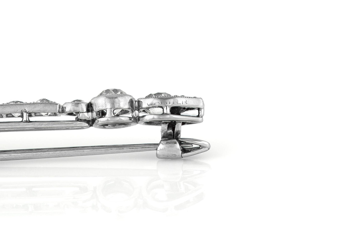 Antique Art Deco 1930s 2.20 Carat Cartier Platinum Diamond Pin