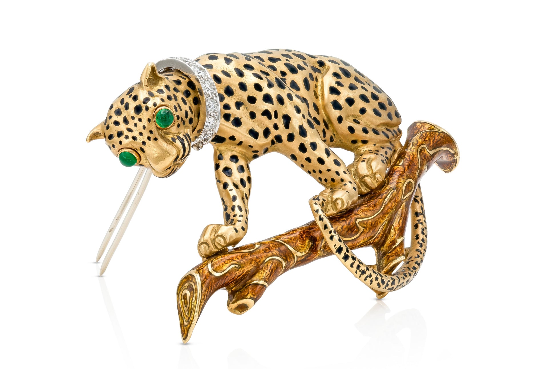 Vintage 1970s David Webb Leopard Brooch