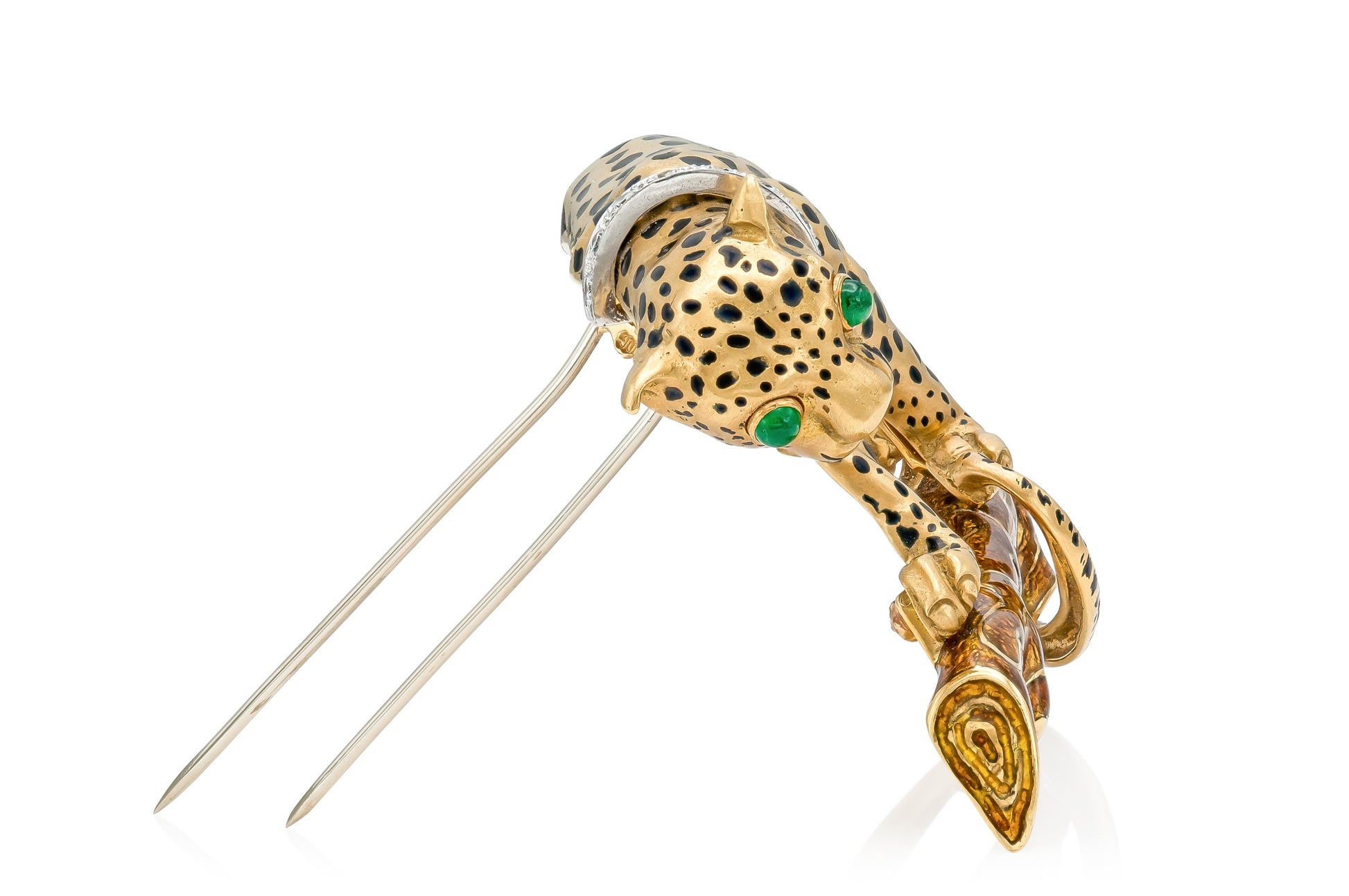 Vintage 1970s David Webb Leopard Brooch