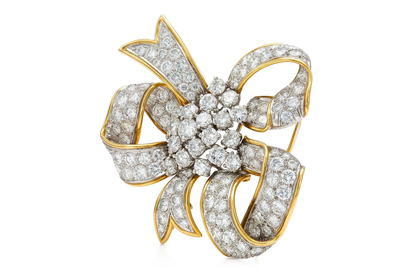 Vintage 1960s David Webb Diamond Ribbon Brooch