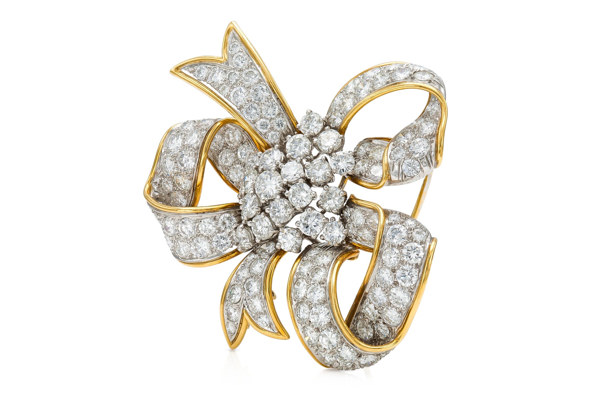 Vintage 1960s David Webb Diamond Ribbon Brooch