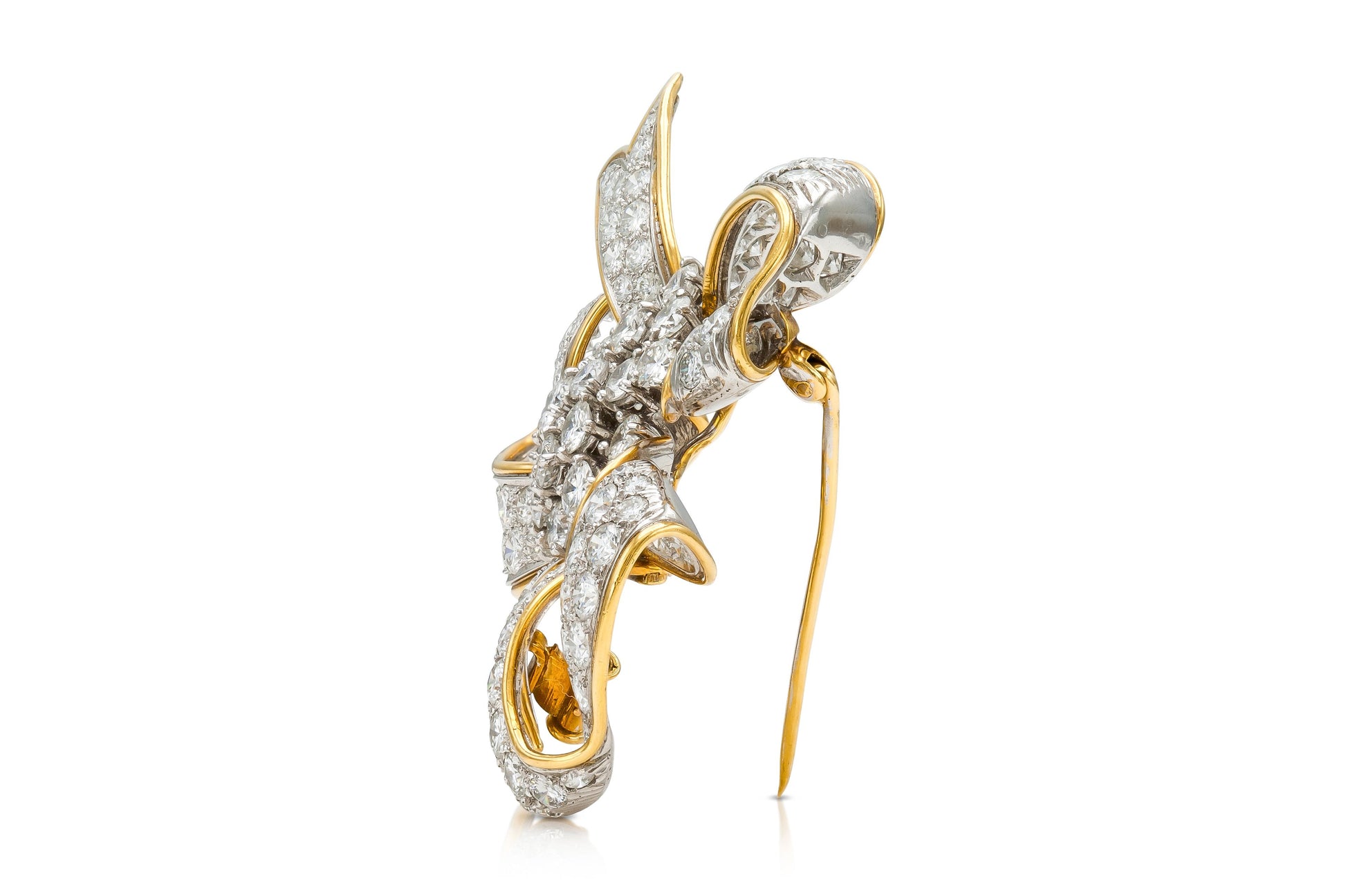 Vintage 1960s David Webb Diamond Ribbon Brooch