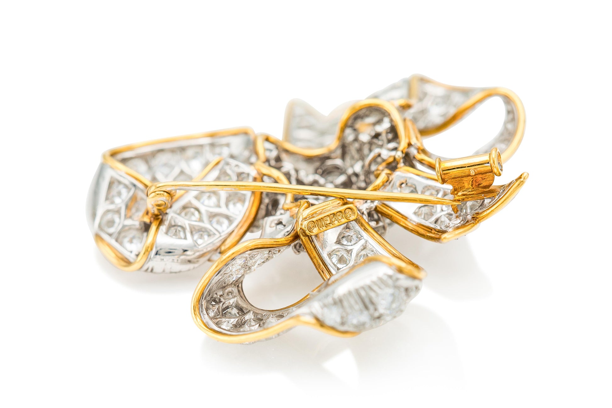 Vintage 1960s David Webb Diamond Ribbon Brooch