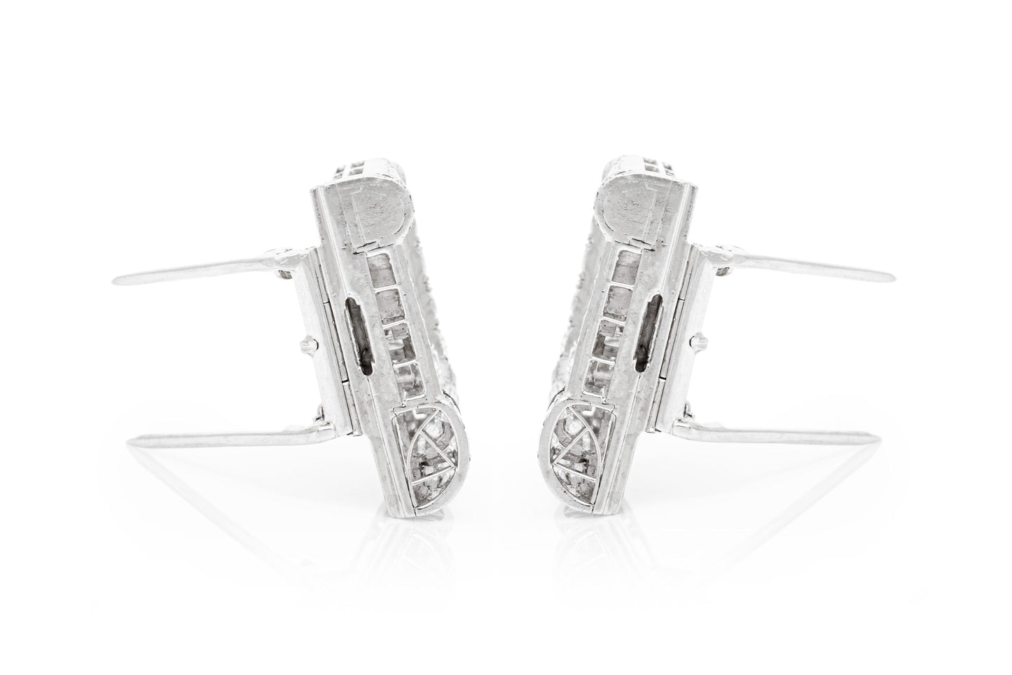 Antique Art Deco 1930s 8.00 Carat Diamond Double Clips