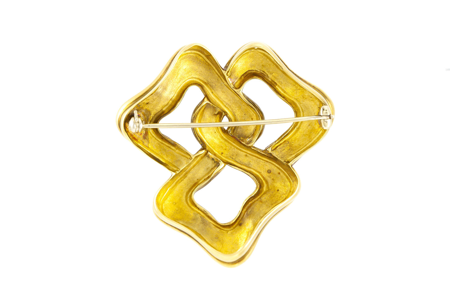 Vintage 1970s Tiffany & Co. Hammered Gold Three Square Pin