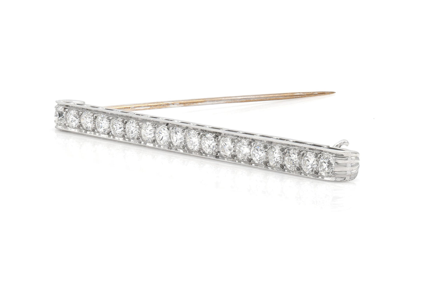 Antique Art Deco 1920s J.E. Caldwell & Co. Diamond Bar Pin