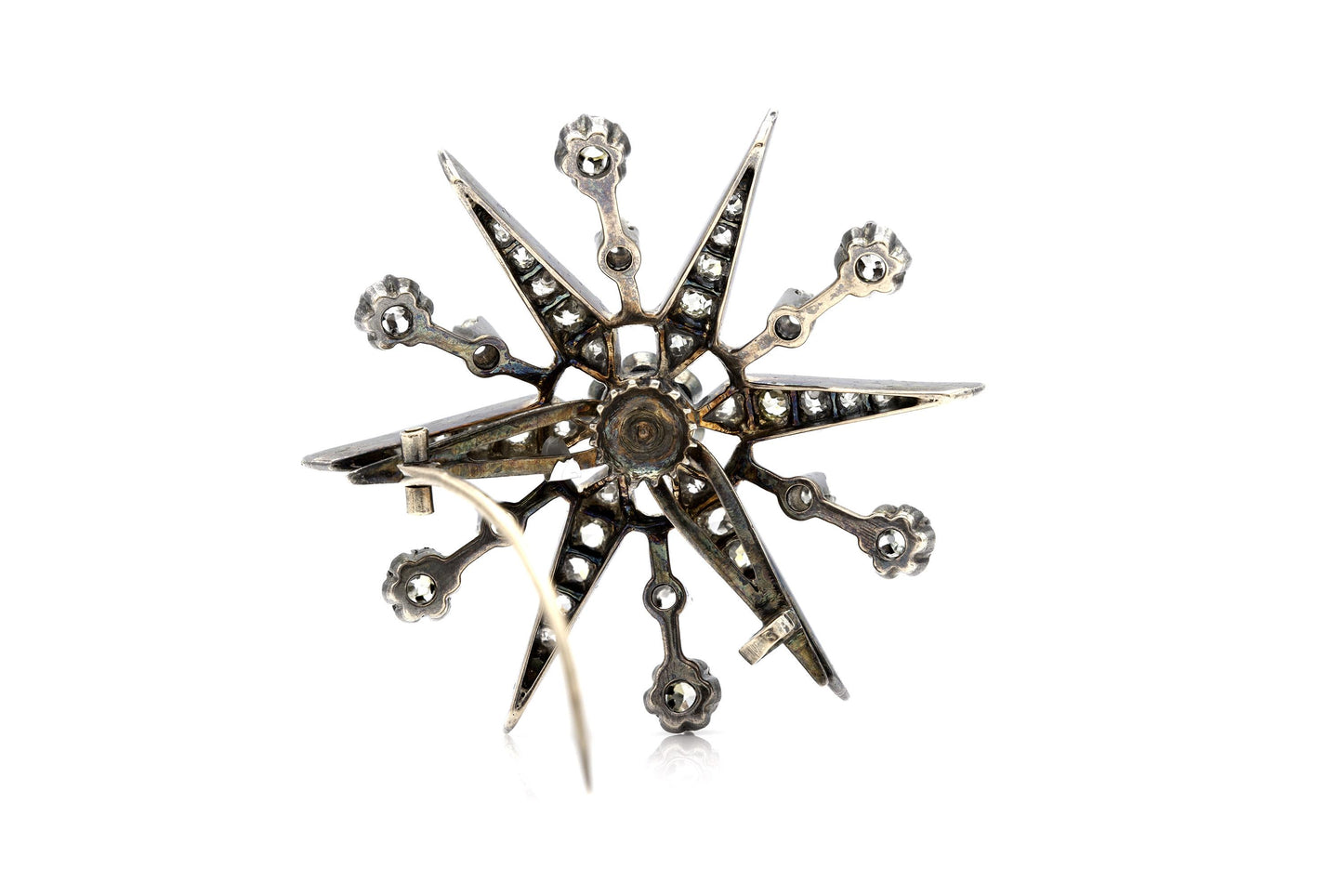 Antique Georgian 2.50 Carat Diamond Starburst Brooch