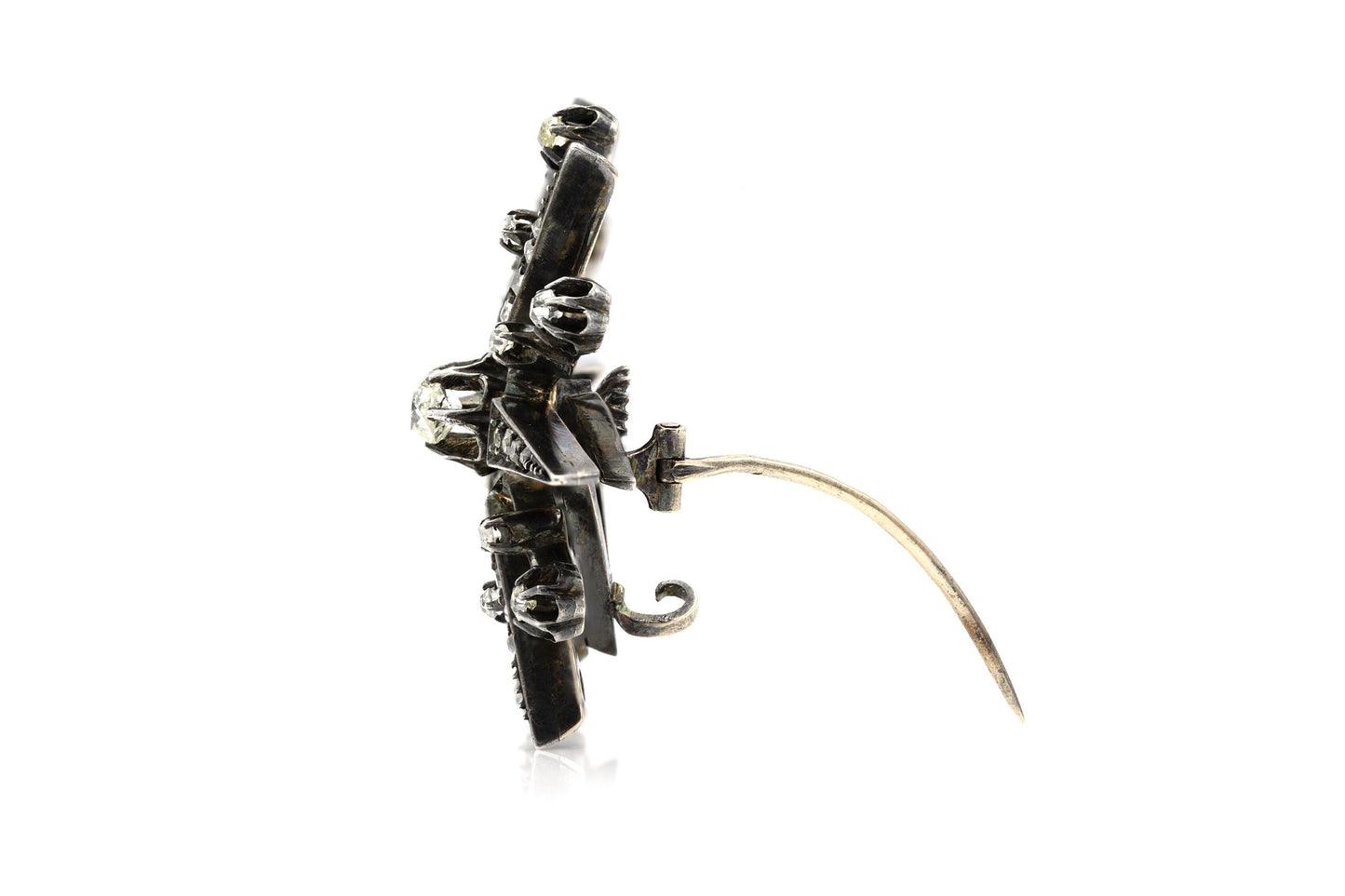 Antique Georgian 2.50 Carat Diamond Starburst Brooch