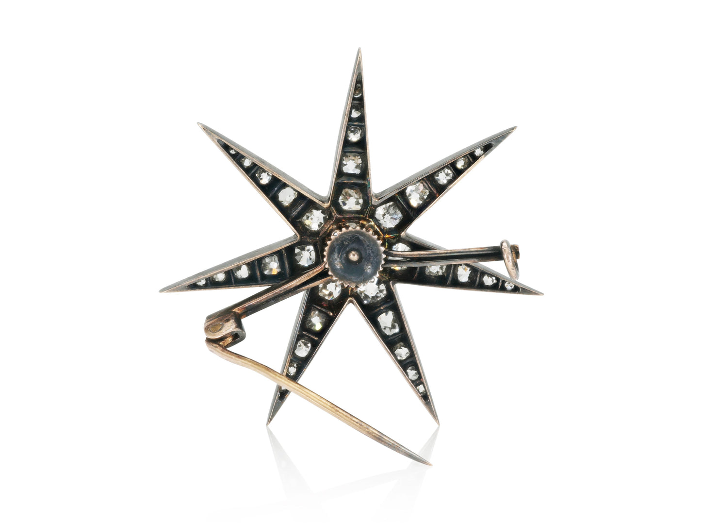 Antique Georgian 5.00 Carat Diamond Starburst Brooch