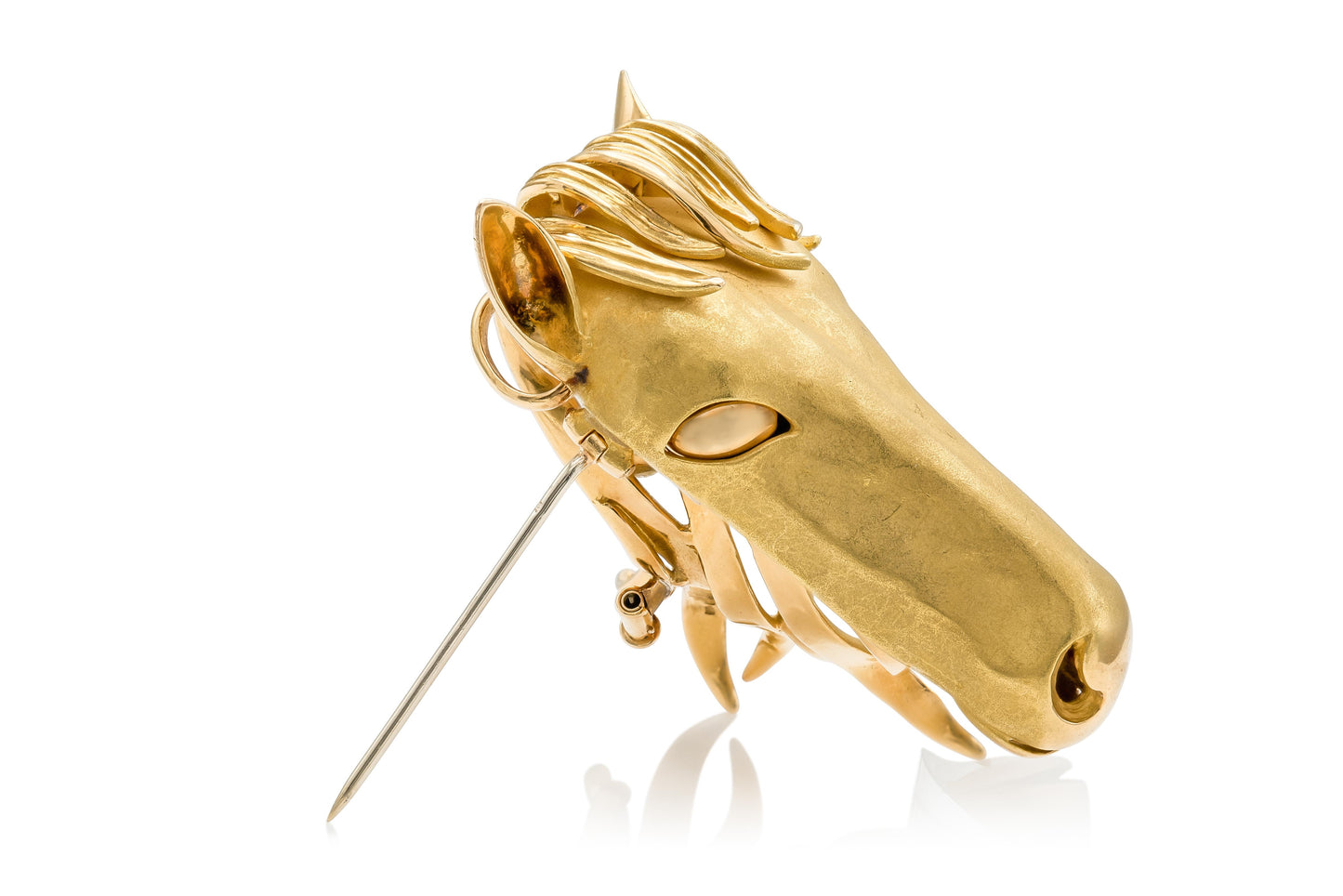 Vintage 1970s Gold Horse Brooch