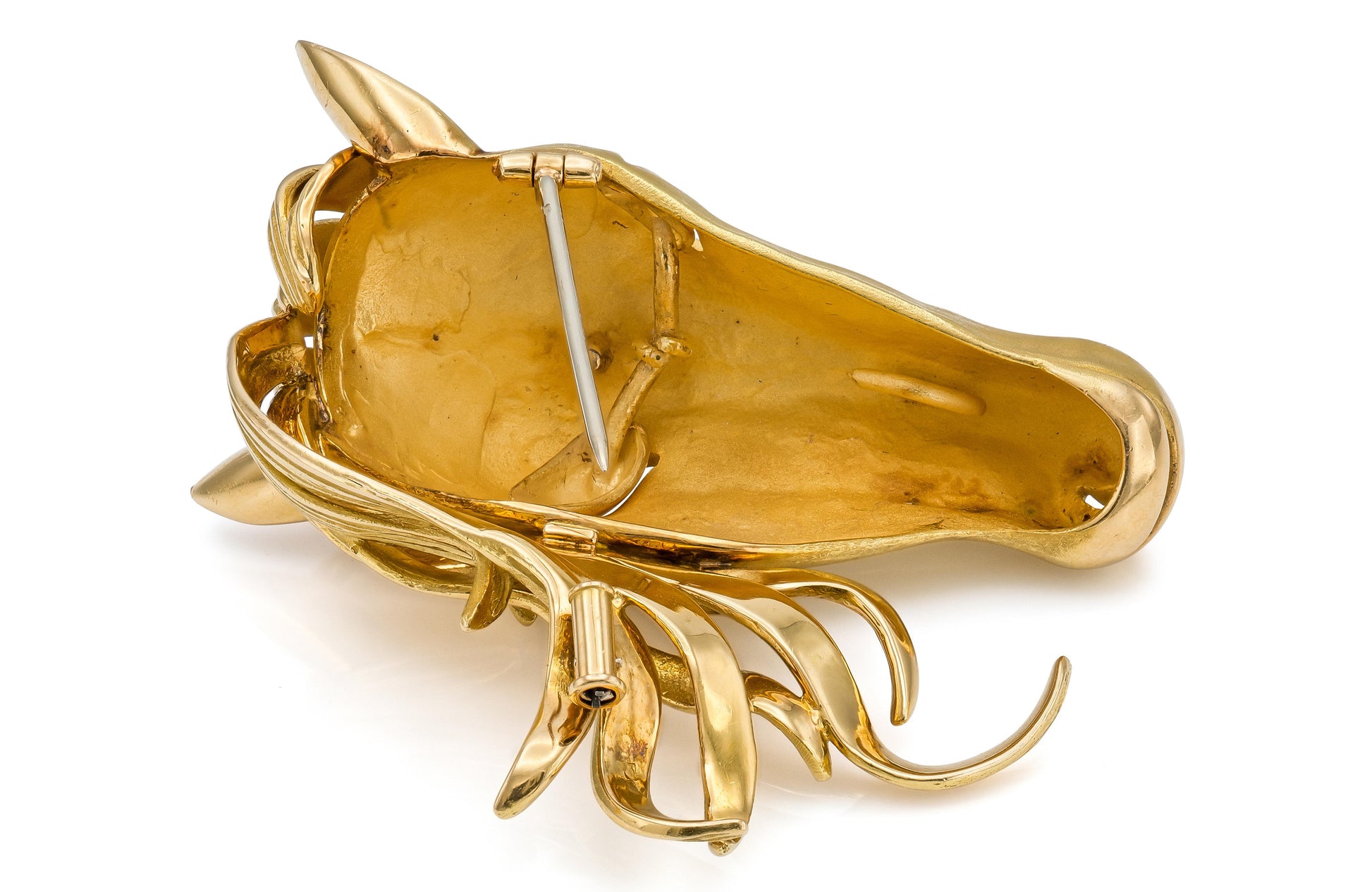 Vintage 1970s Gold Horse Brooch