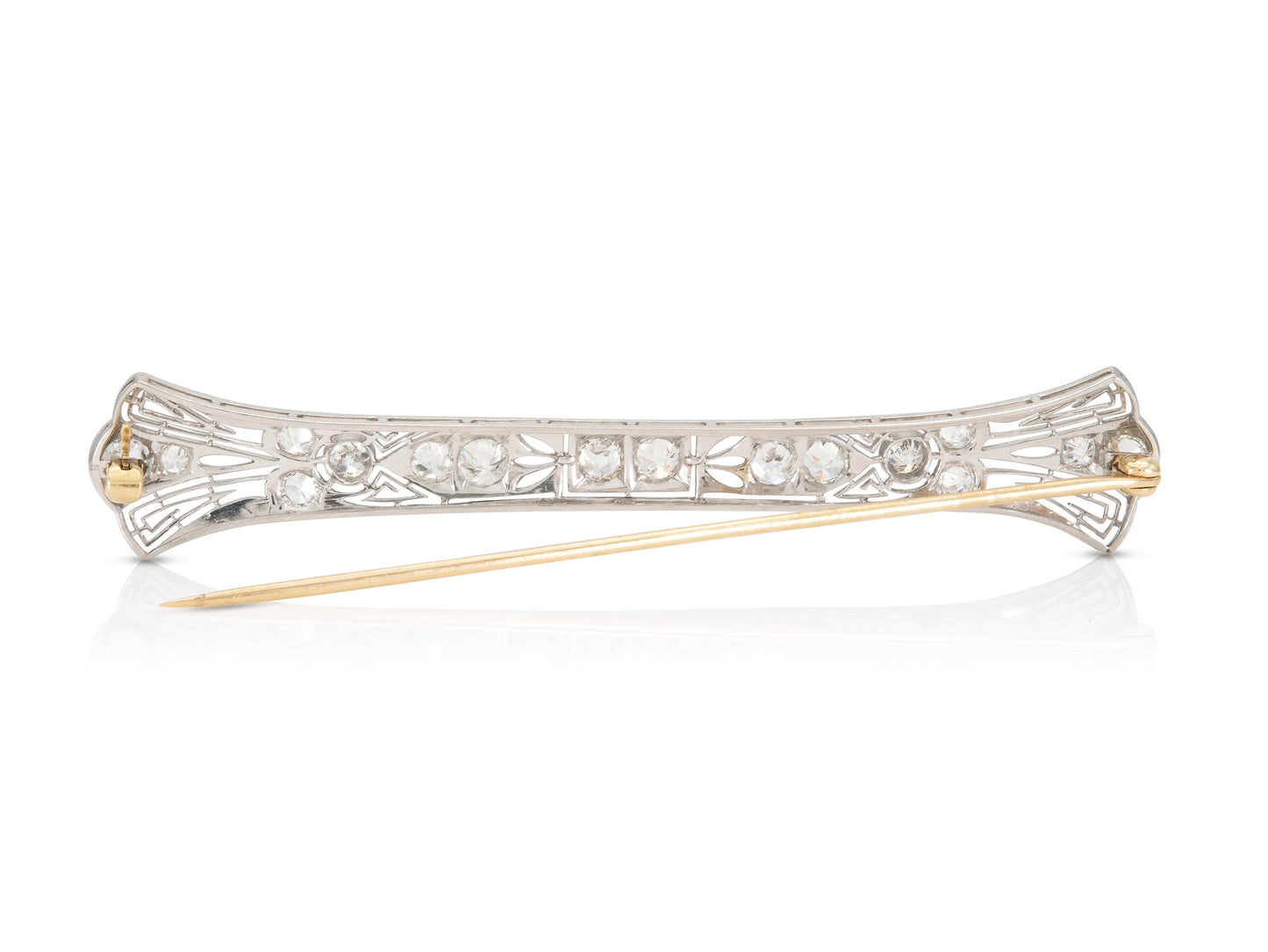 Antique Art Deco 1930s 2.00 Carat Diamond Bar Pin