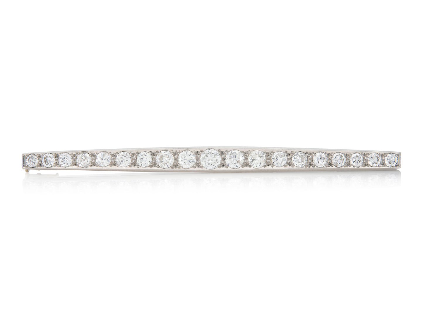 Antique Art Deco 1930s 3.50 Carat Diamond Bar Pin