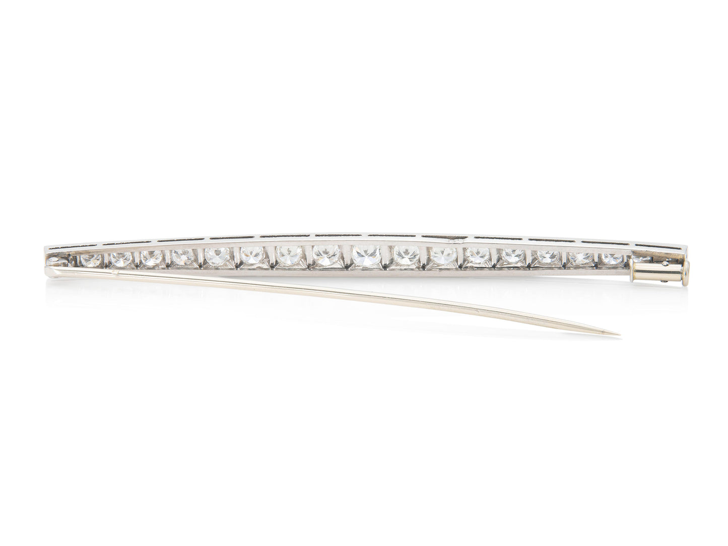 Antique Art Deco 1930s 3.50 Carat Diamond Bar Pin