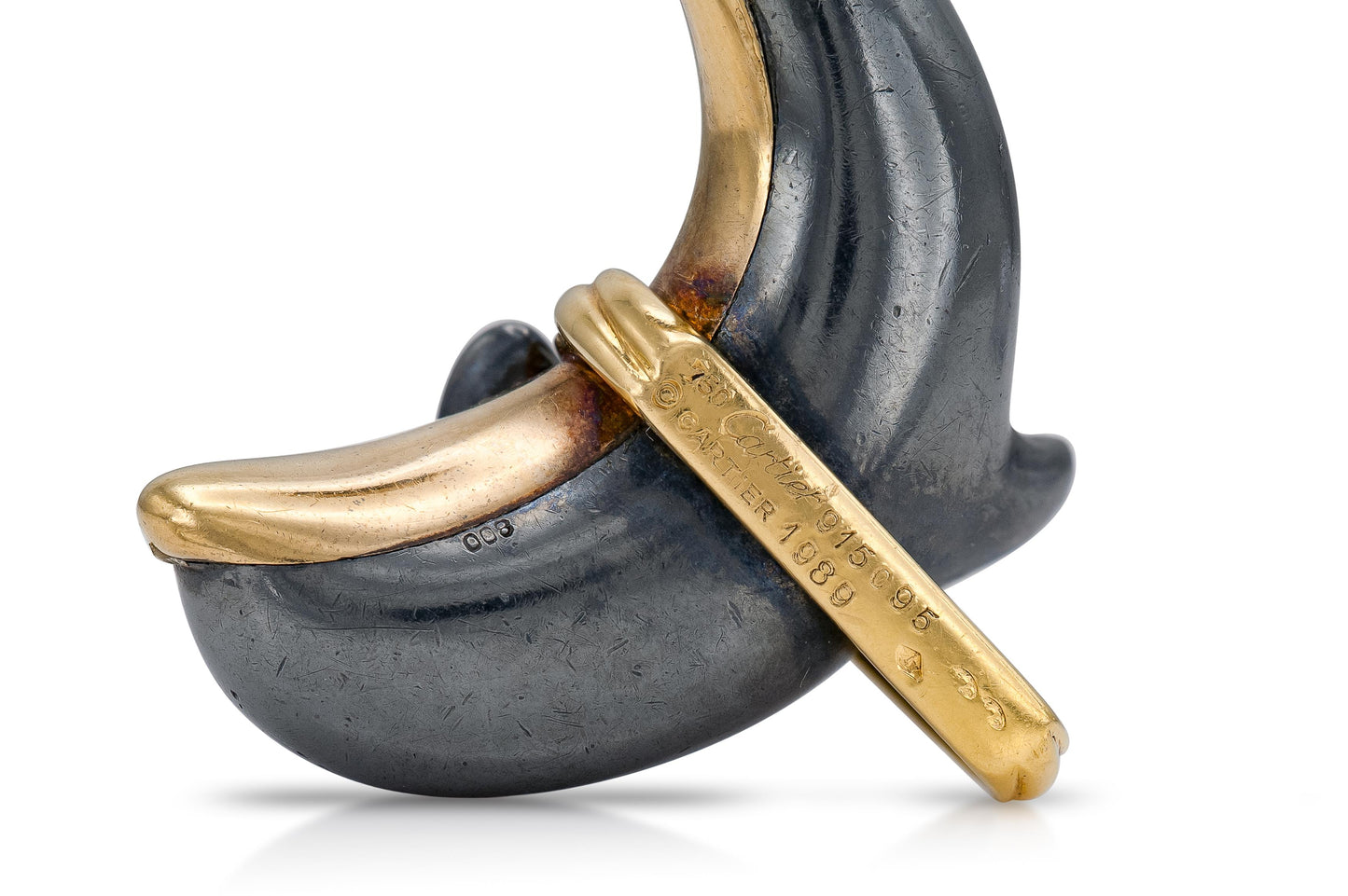 Vintage 1980s Cartier Hematite Dolphin Pendant