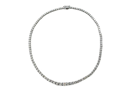 Vintage 1950s 25.00 Carat Round Cut Diamond Riviera Necklace