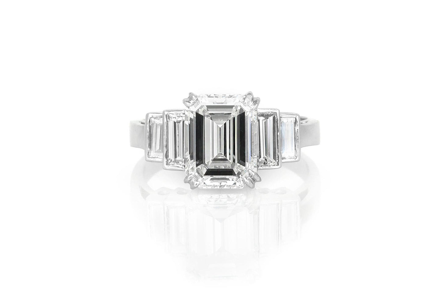 3.01 Carat Emerald Cut Diamond Engagement Ring