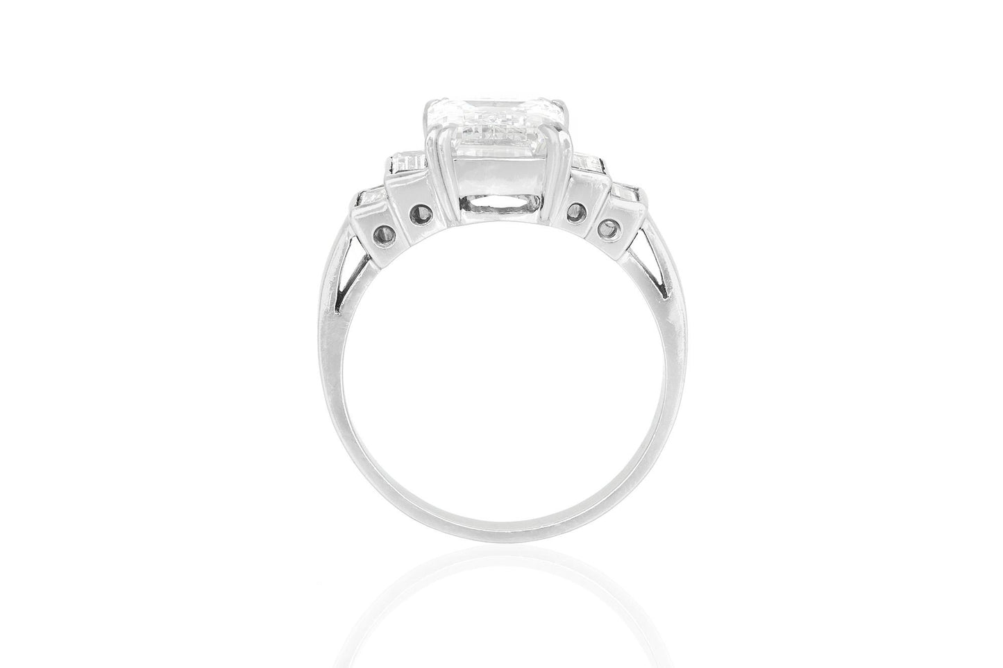 3.01 Carat Emerald Cut Diamond Engagement Ring