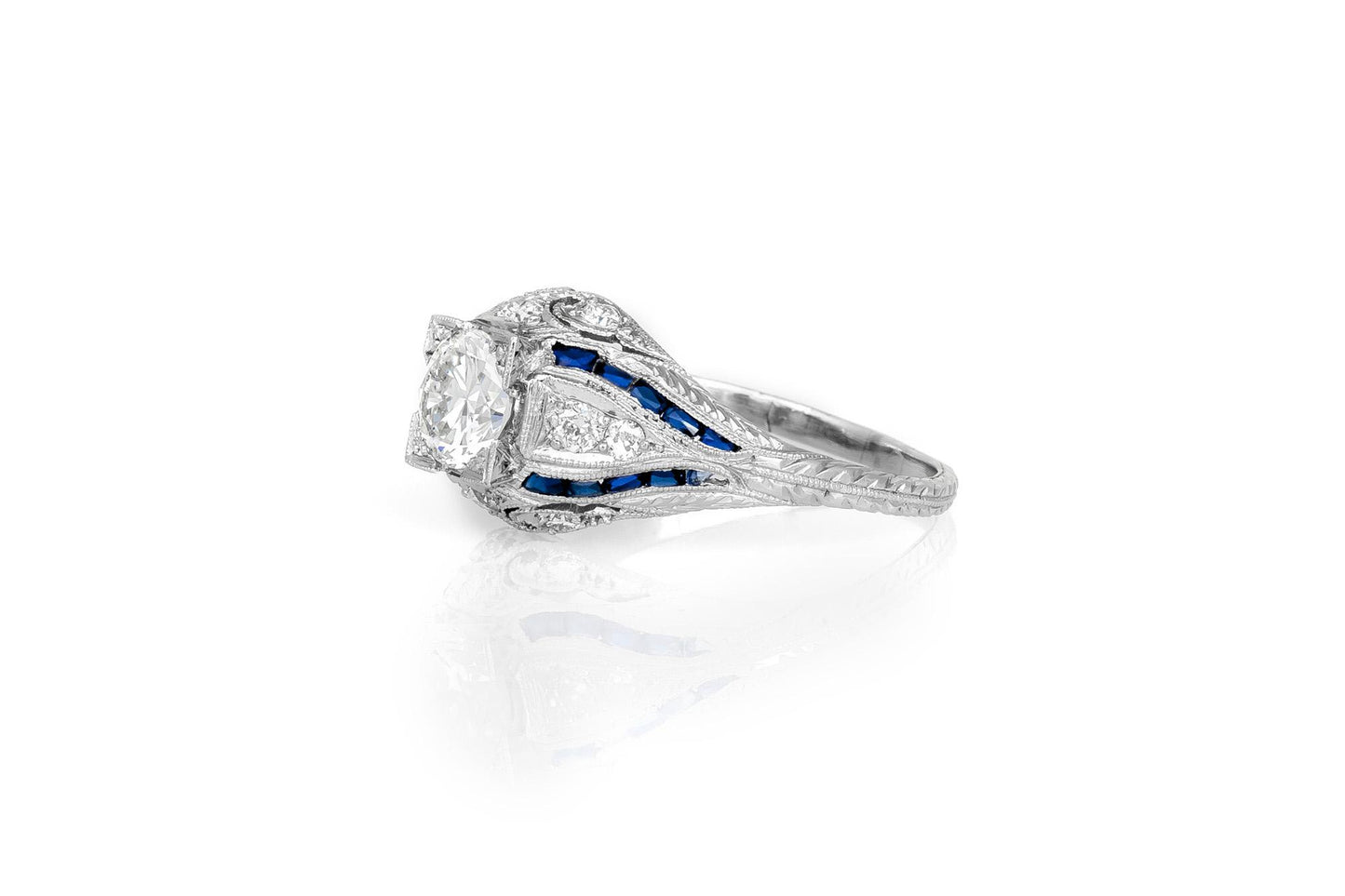 Antique Art Deco 1930s 0.80 Carat Old European Cut Diamond Engagement Ring