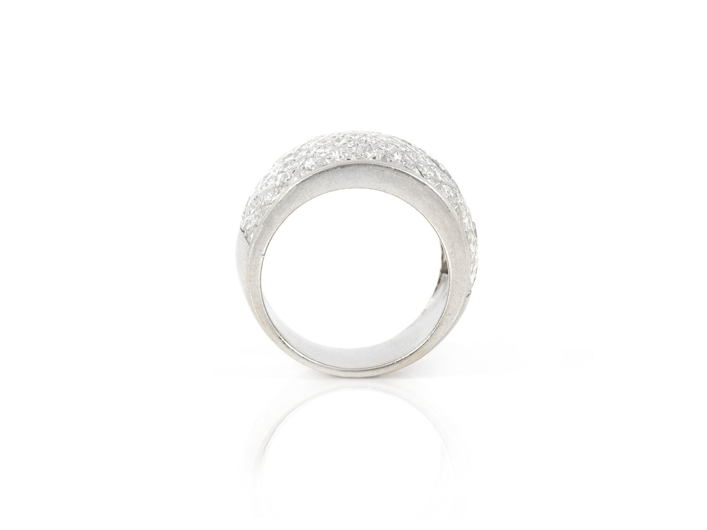 6.65 Carat Invisible Set Princess Cut Diamonds Wide Band