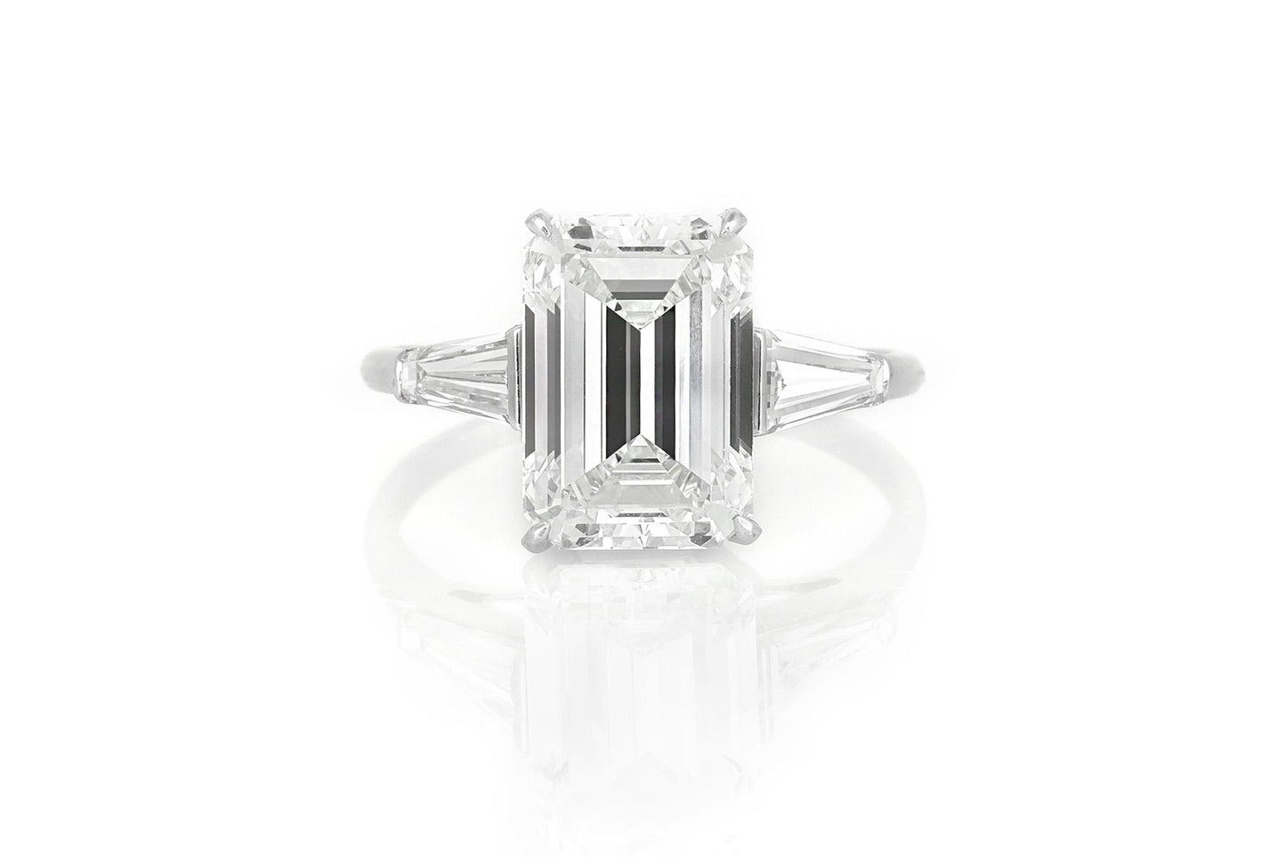 5.31 Carat Emerald Cut Diamond Engagement Ring