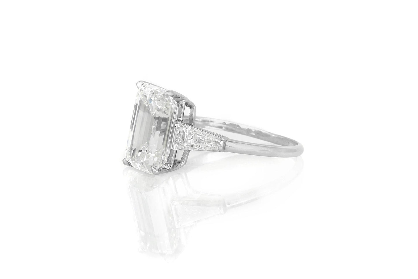 5.31 Carat Emerald Cut Diamond Engagement Ring