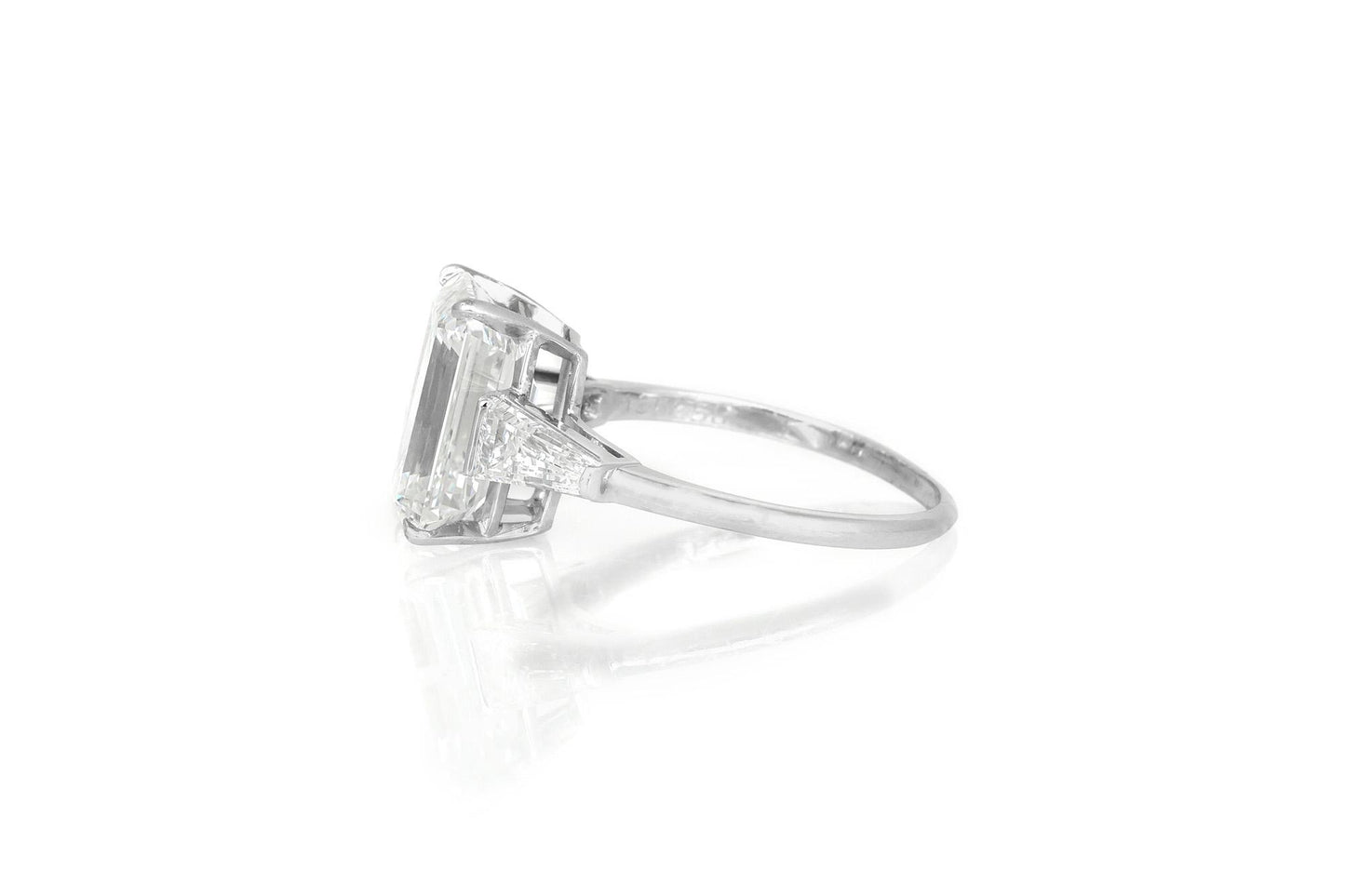 5.31 Carat Emerald Cut Diamond Engagement Ring