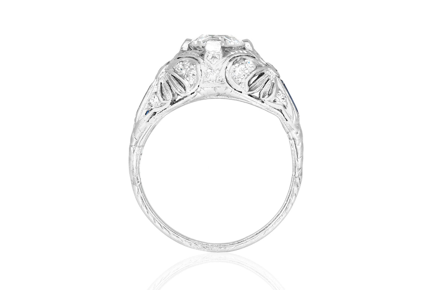 Antique Edwardian 1910s 1.20 Carat Old European Cut Diamond Engagement Ring
