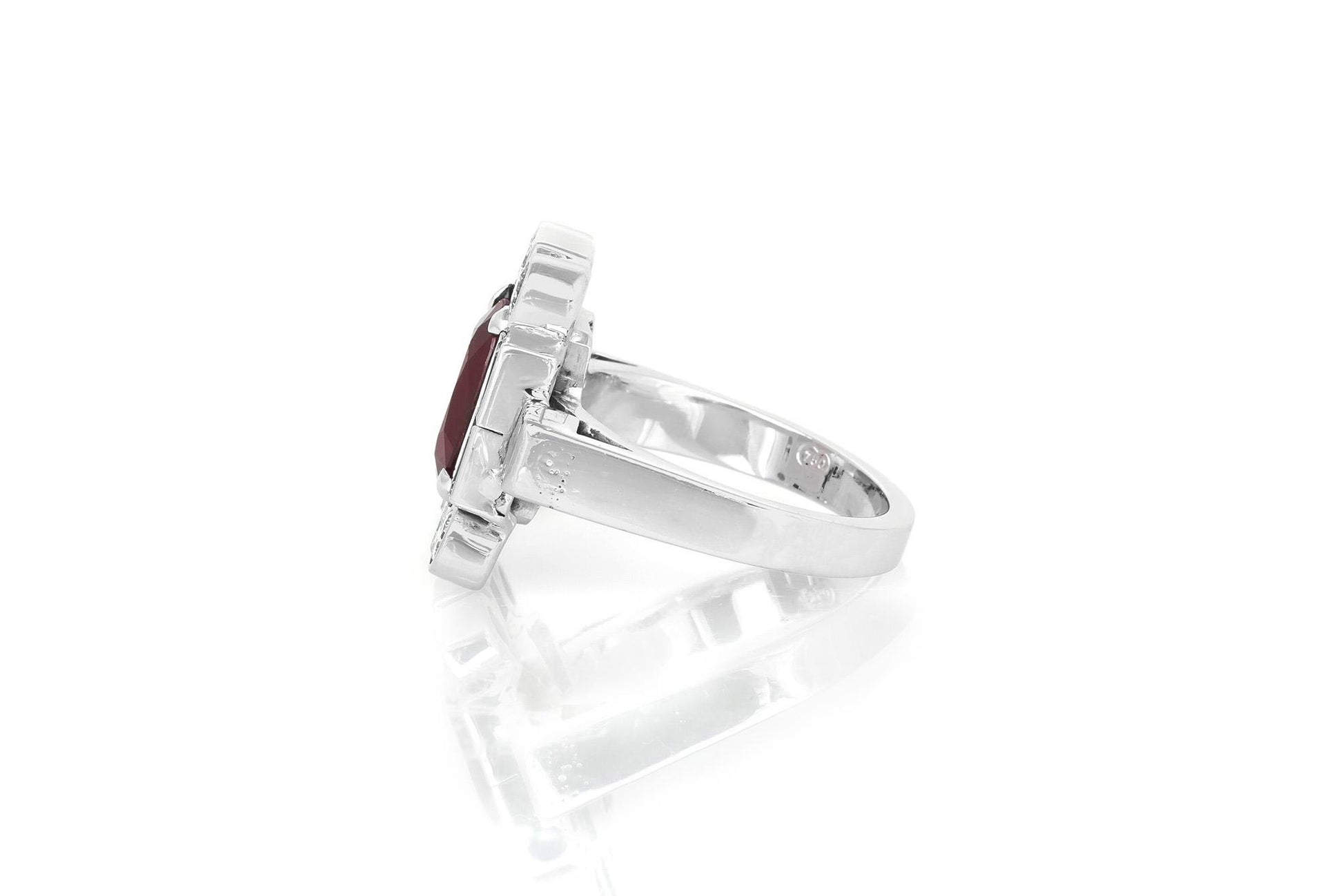 Vintage 1950s 3.00 Carat Oval Ruby & 2.00 Carat Diamonds Ring