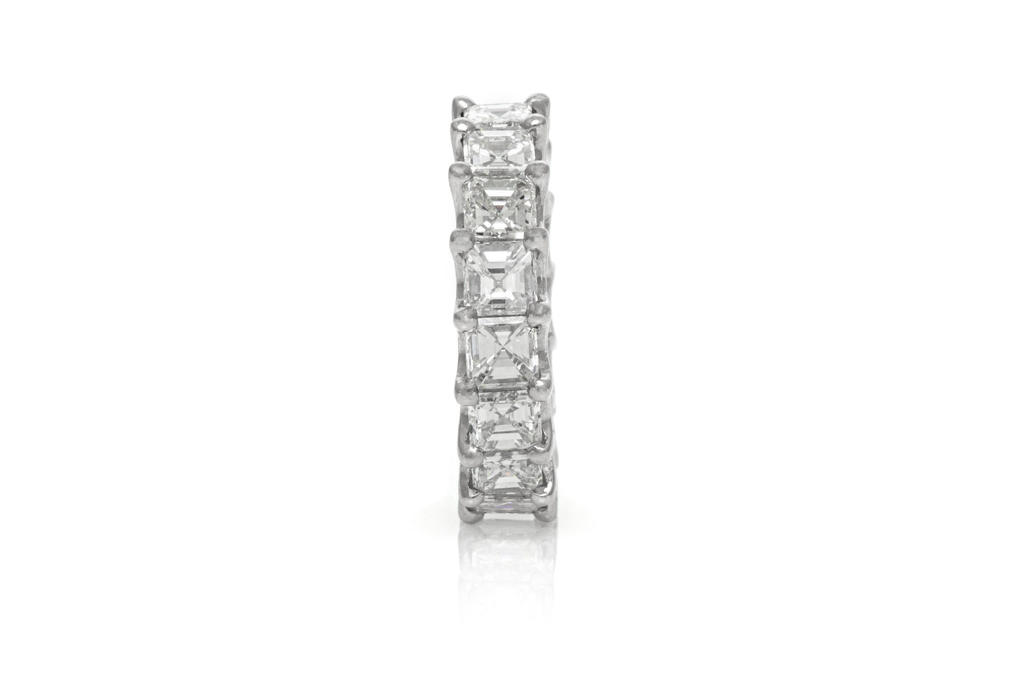 Vintage 1990s 7.09 Carat Asscher Cut Diamonds Eternity Band - Image front view 3