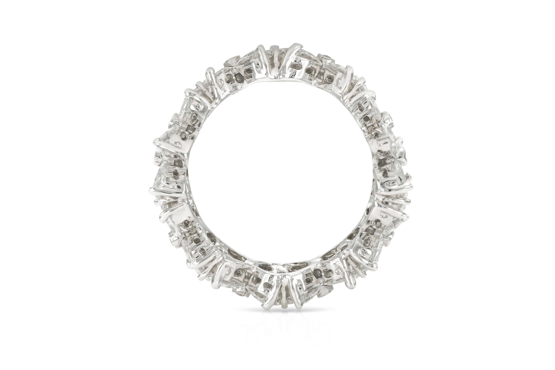 2.04 Carat Multi-Cut Diamond Flower Motif Eternity Band
