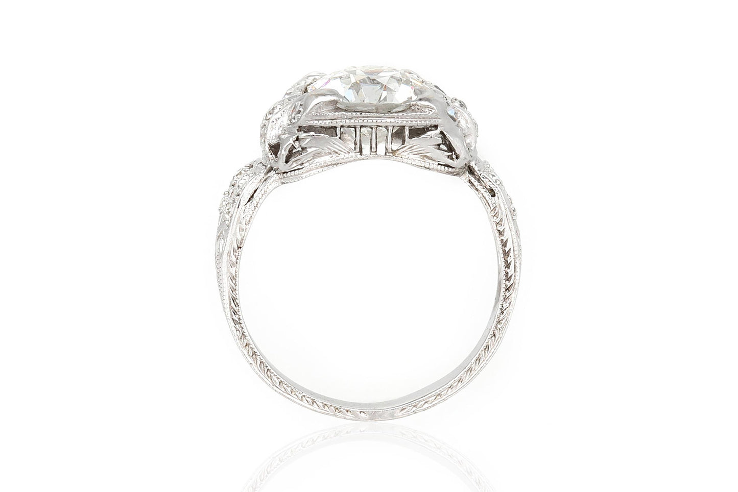 Antique Art Deco 1920s 1.32 Carat Old European Cut Diamond Engagement Ring