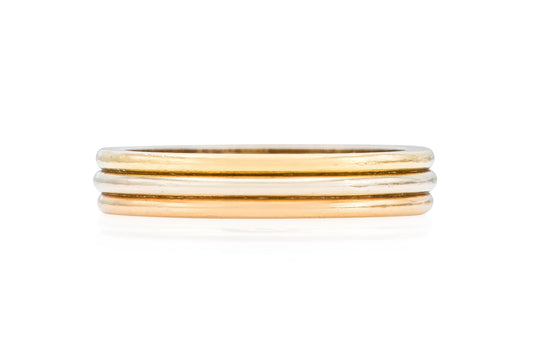 Vintage 1980s Cartier Tri-Color Gold Band