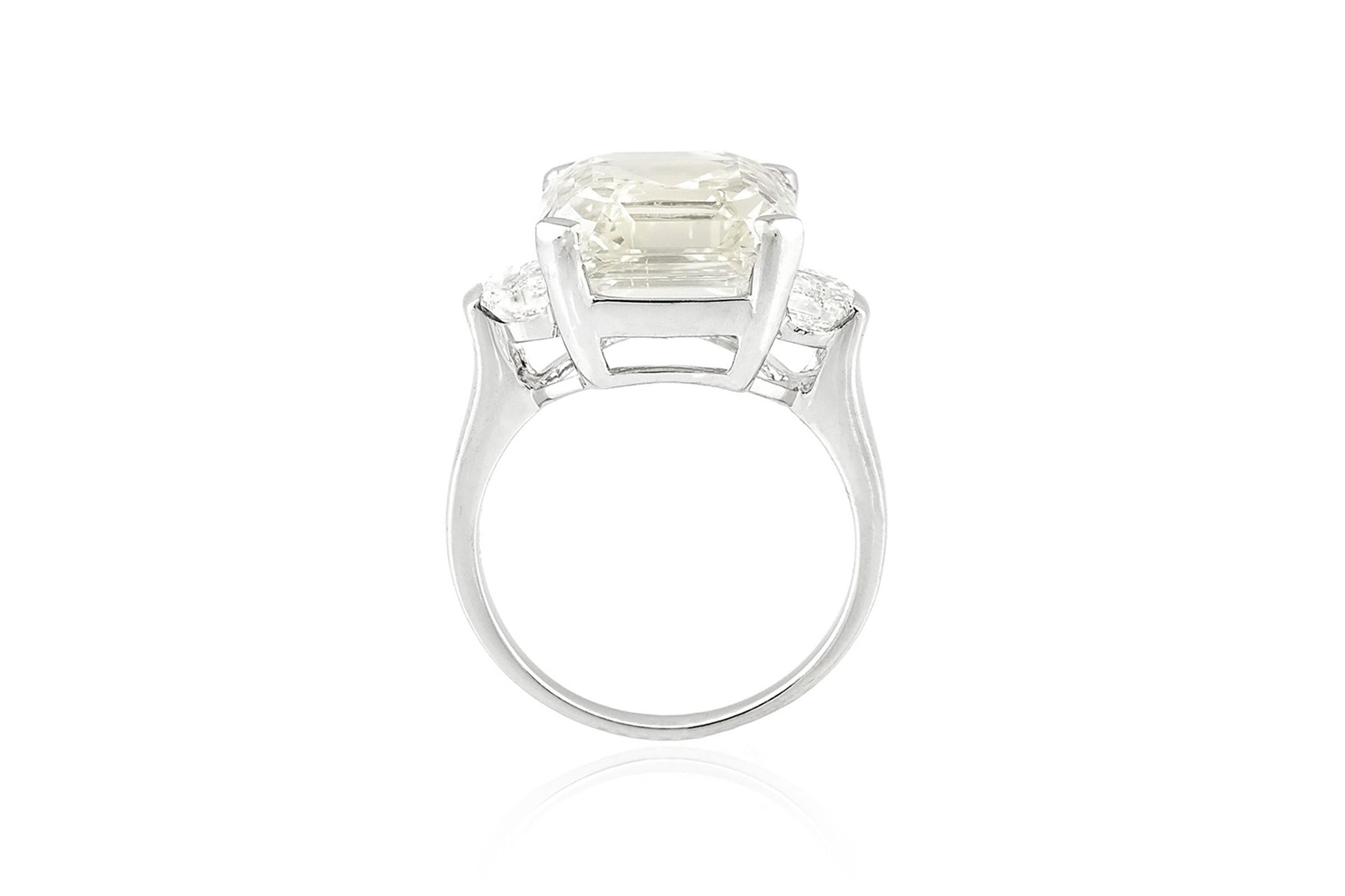 Vintage 1950s 9.47 Carat Asscher Cut Diamond Engagement Ring