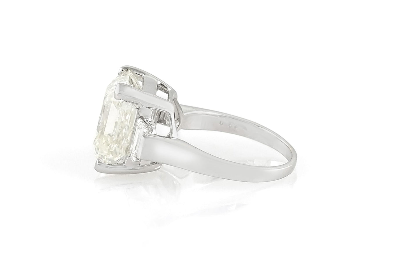 Vintage 1950s 9.47 Carat Asscher Cut Diamond Engagement Ring