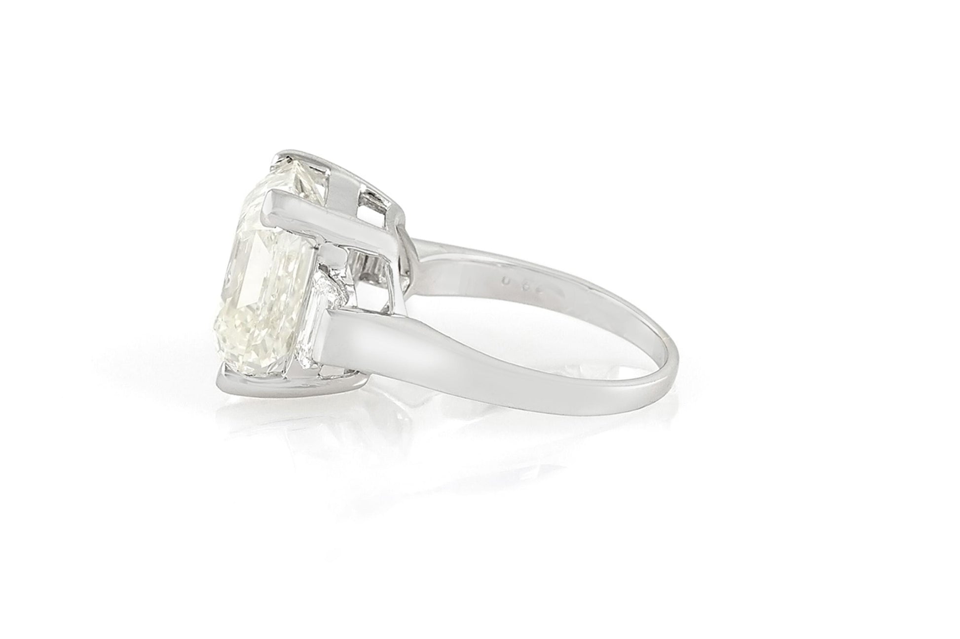 Vintage 1950s 9.47 Carat Asscher Cut Diamond Engagement Ring