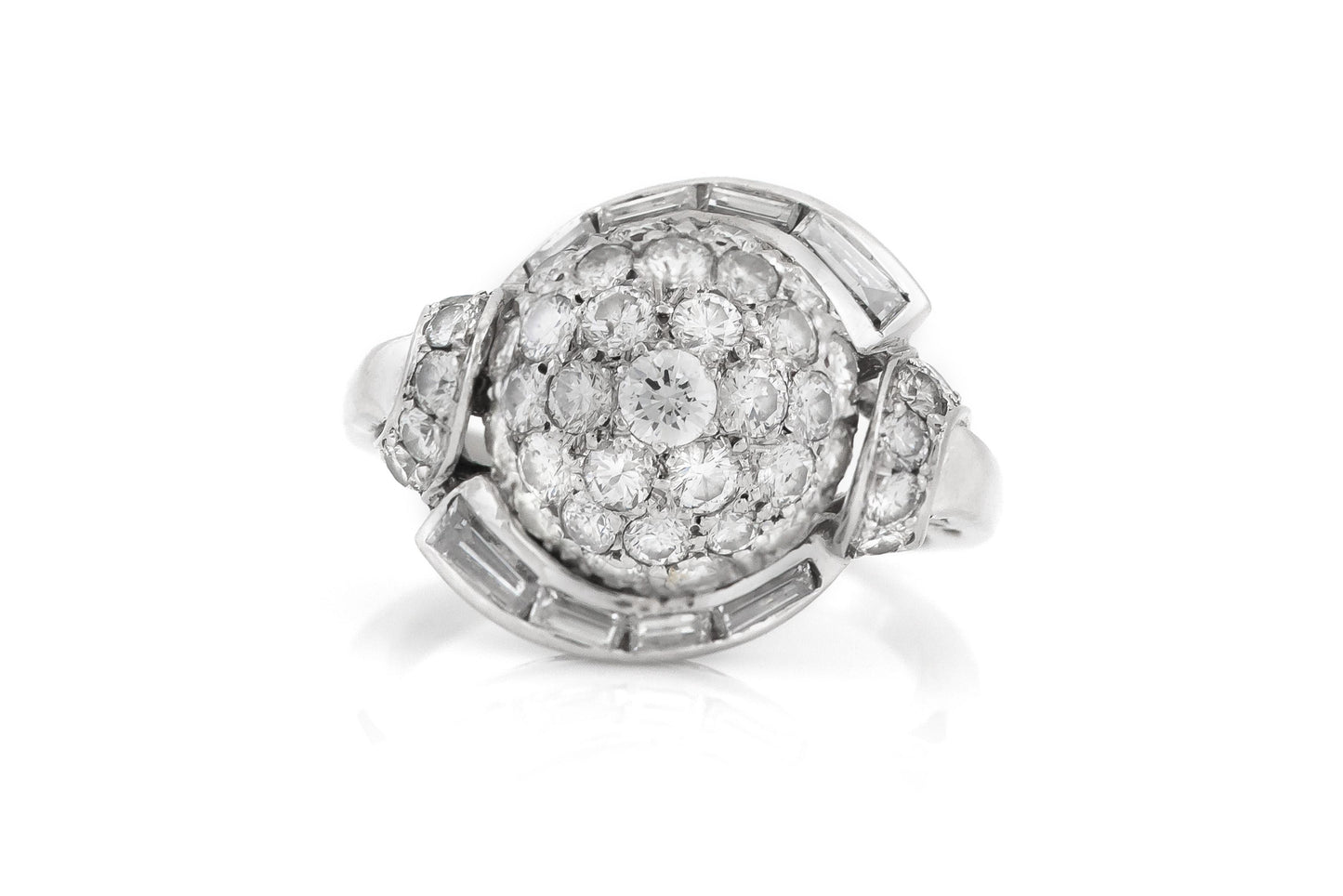 Vintage 1950s 3.00 Carat Diamond Ball Ring