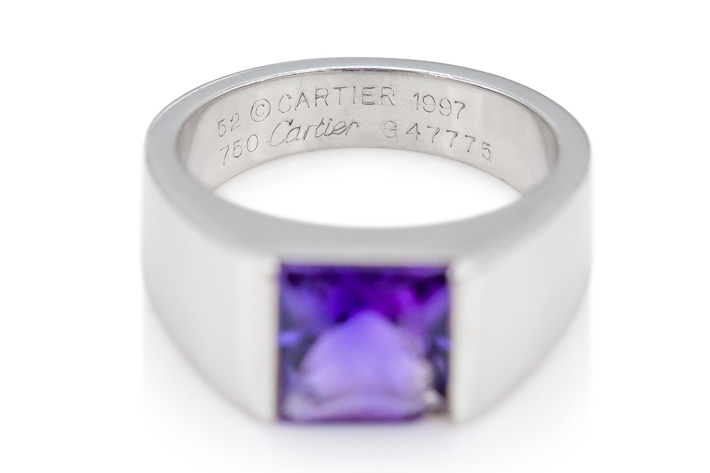 Vintage 1990s Cartier Amethyst Tank Ring