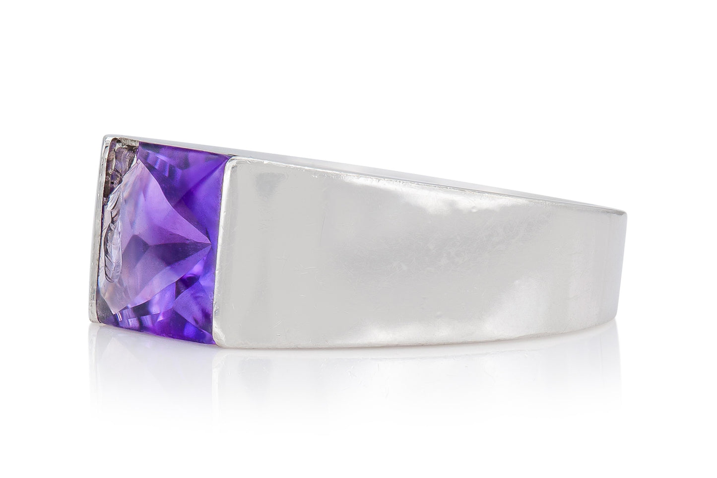 Vintage 1990s Cartier Amethyst Tank Ring