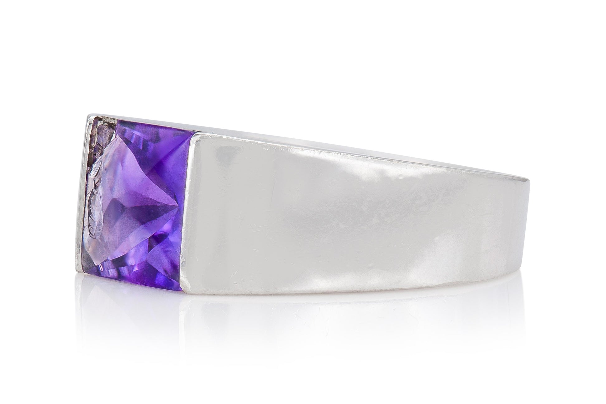 Vintage 1990s Cartier Amethyst Tank Ring
