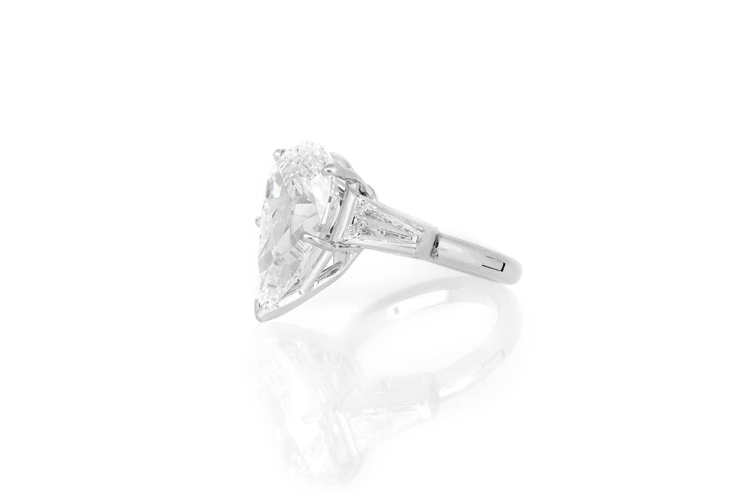 6.02 Carat Pear Shaped Diamond Engagement Ring