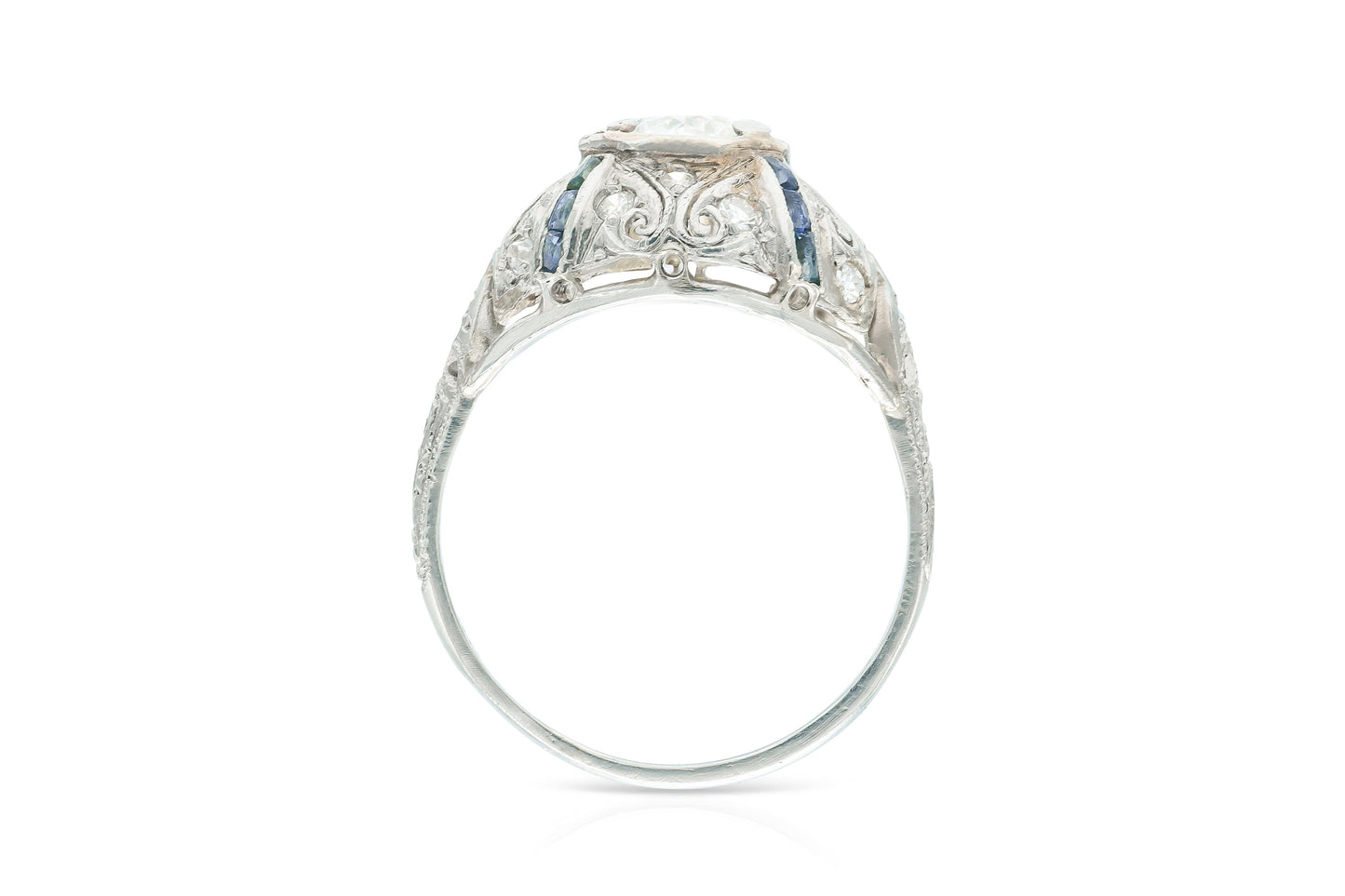Antique Edwardian 1910s 1.10 Carat Old European Cut Diamond Engagement Ring