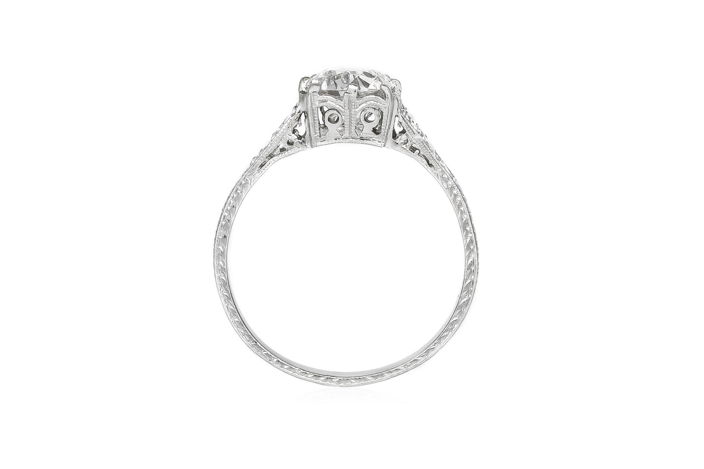 Antique Edwardian 1915 1.15 Carat Old European Cut Diamond Engagement Ring
