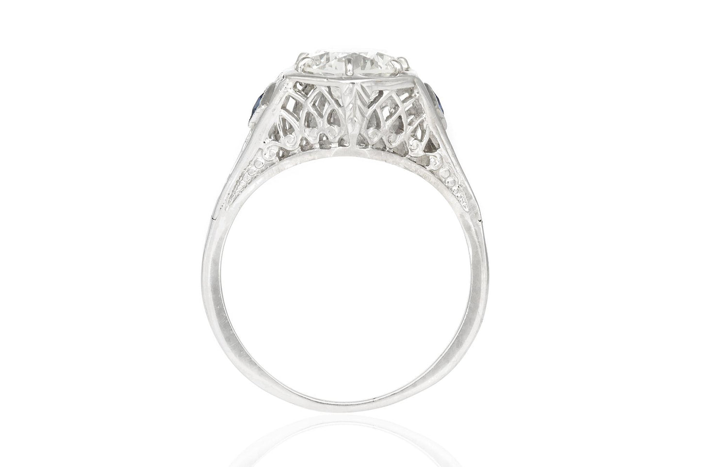 Antique Art Deco 1930s 1.61 Carat Old European Cut Diamond Engagement Ring