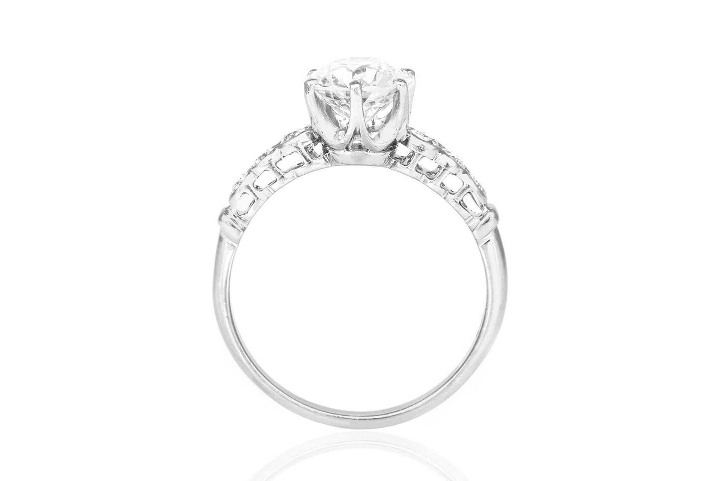 Antique Art Deco 1930s 1.25 Carat Old European Cut Diamond Engagement Ring